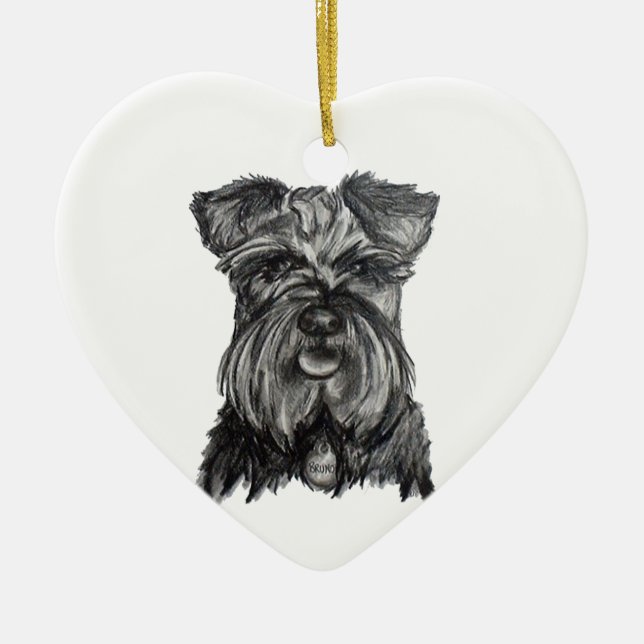 Miniature German Schnauzer Ceramic Ornament (Front)