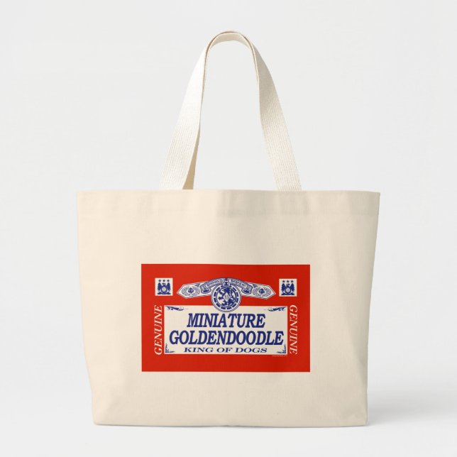 Miniature Goldendoodle Large Tote Bag (Front)