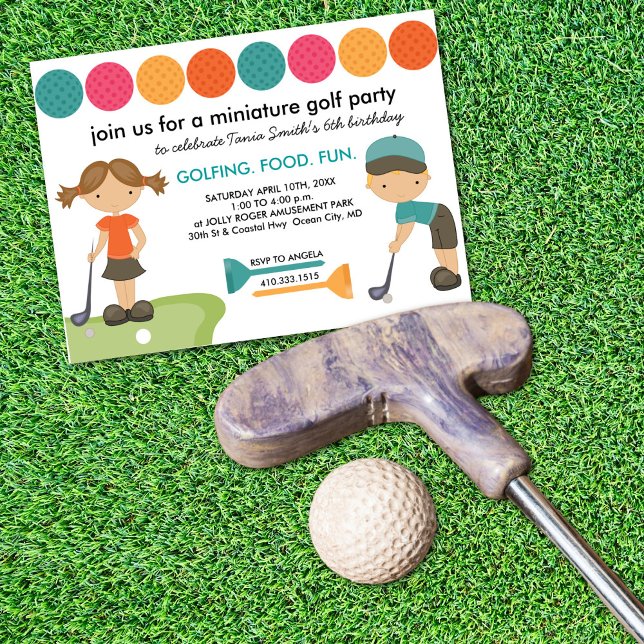 Miniature Golf Birthday Party Invitations for Kids (Creator Uploaded)