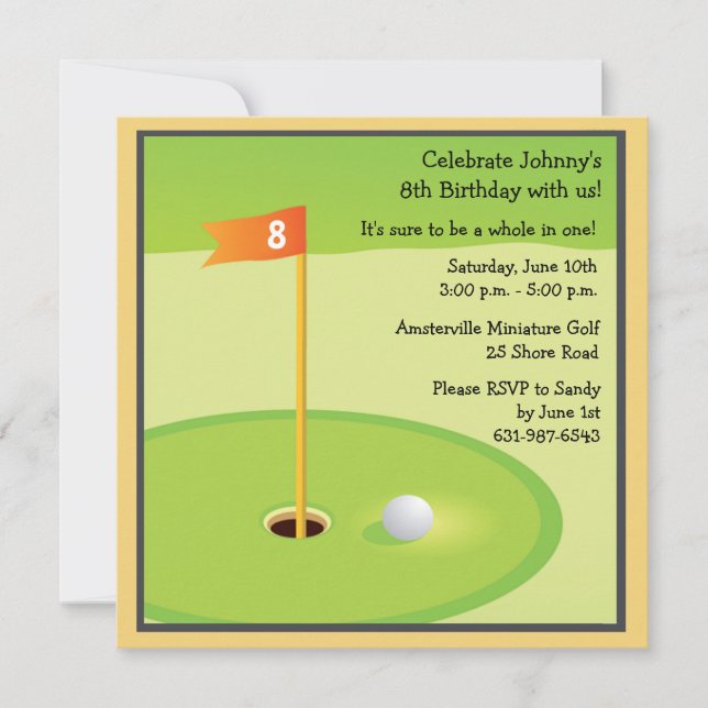 Miniature Golf Game Invitation (Front)