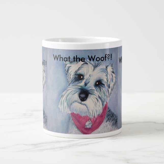 MINIATURE GREY SCHNAUZER LARGE COFFEE MUG (Front)