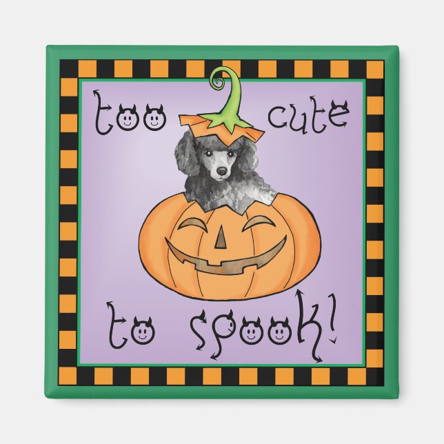 Miniature Halloween Poodle Magnet (Front)