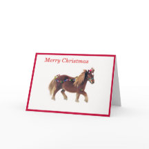 Miniature Horse Merry Christmas Card Card