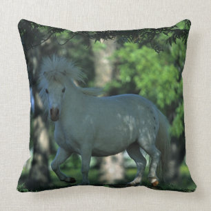 Miniature Horse Standing in the Trees Cushion