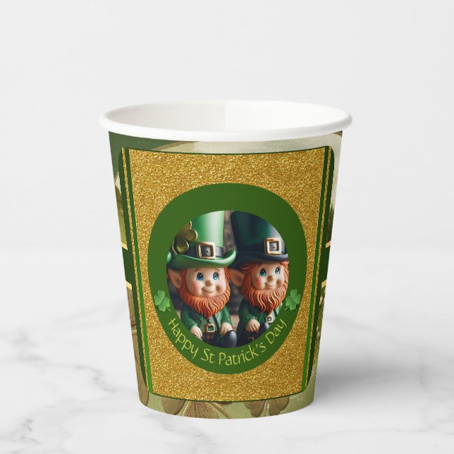 Miniature Leprechaun St Patrick's Day PPC Paper Cups (Left)