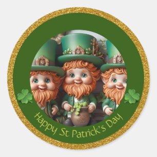 Miniature Leprechaun St Patrick's Day Thanks RS02 Classic Round Sticker