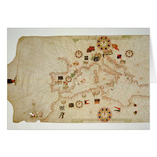 Miniature Nautical Map of the Central Mediterranea (Front Horizontal)