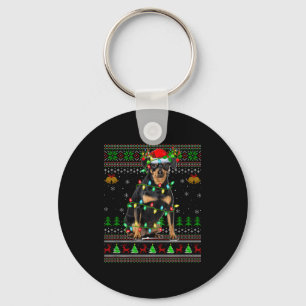 Miniature Nscher Dog Ugly Christmas Sweaters Holid Key Ring