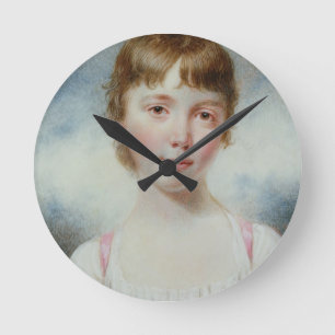 Miniature of a young girl round clock