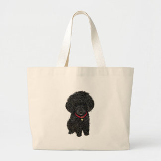 Miniature or Toy Poodle - Black 1 Large Tote Bag
