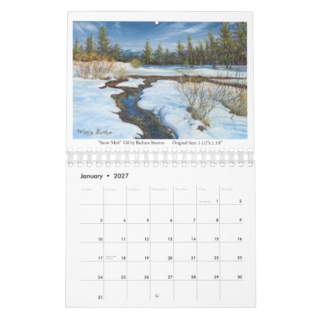 Miniature Paintings by Barbara Stanton Calender Calendar (Jan 2027)