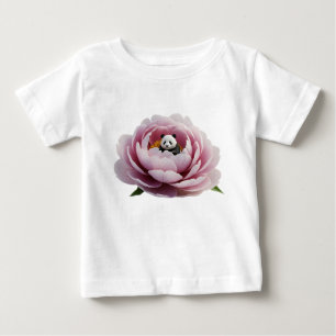 Miniature Panda Resting in Dewy Peony Baby T-Shirt