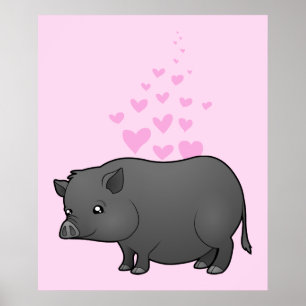 Miniature Pig Love Poster
