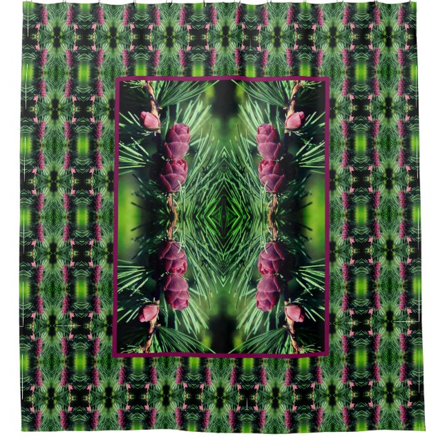 Miniature Pine Cones Close Up Abstract Pattern    Shower Curtain (Front)