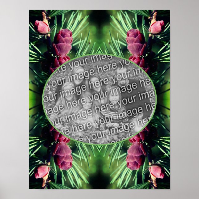 Miniature Pine Cones Frame Create Your Own Photo Poster (Front)