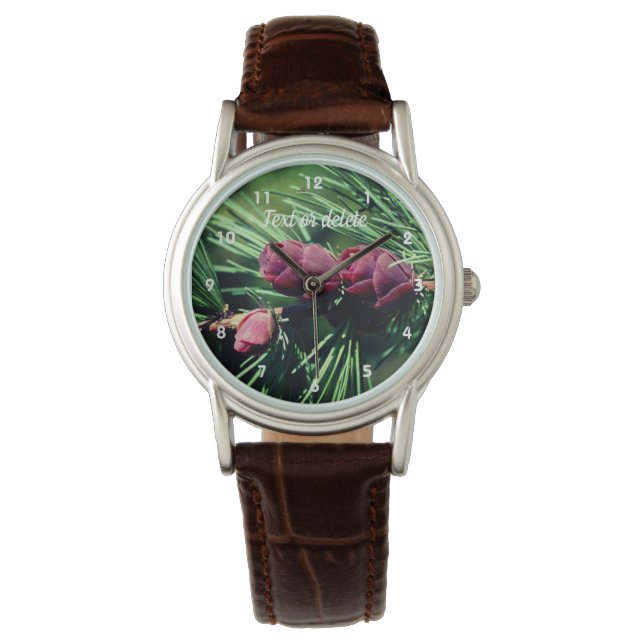 Miniature Pine Cones Personalised  Watch (Front)
