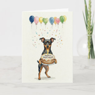 Miniature Pinscher Birthday Dog Mum Min Pin Cake Card
