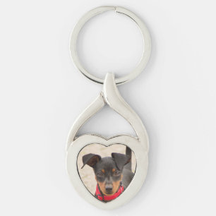 miniature-pinscher-black and rust key ring