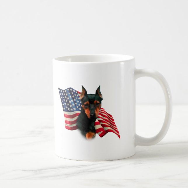 Miniature Pinscher (blk) Flag Coffee Mug (Right)