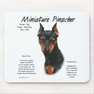 Miniature Pinscher (blk/rust) History Design Mouse Pad
