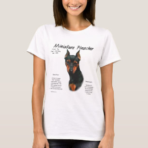 Miniature Pinscher (blk/rust) History Design T-Shirt