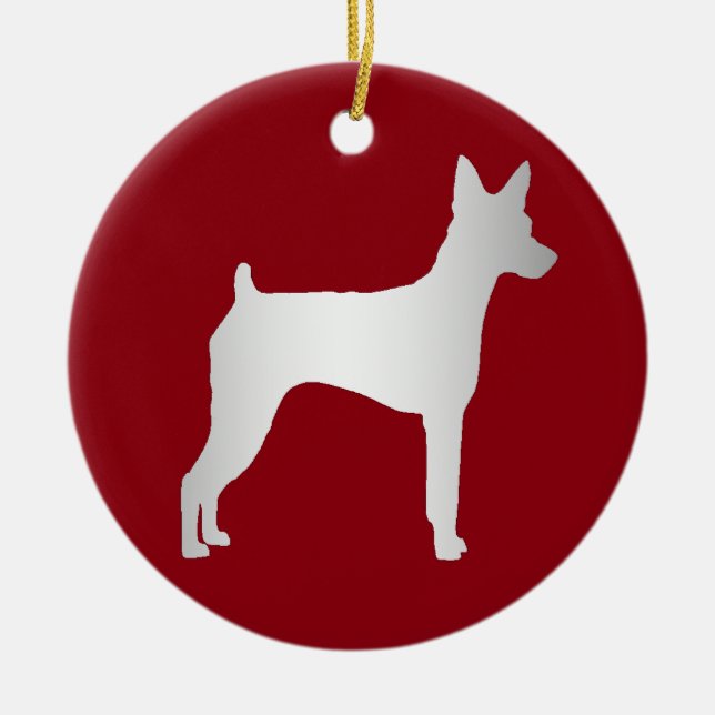 Miniature Pinscher Ceramic Tree Decoration (Front)