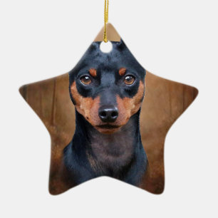 Miniature Pinscher Ceramic Tree Decoration