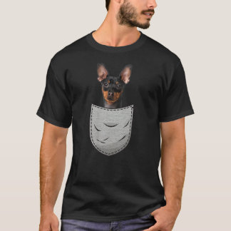 Miniature Pinscher Chest Pocket Minpin Min Pin Dog T-Shirt