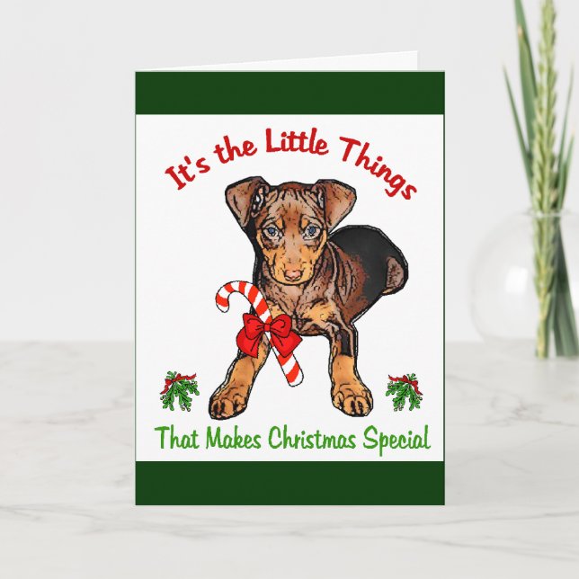 Miniature Pinscher Christmas Gifts Holiday Card (Front)