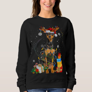 Miniature Pinscher Christmas Tree Light Pajama Dog Sweatshirt