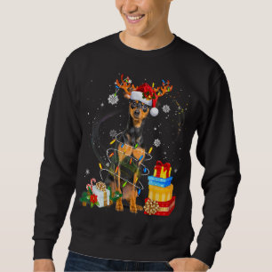 Miniature Pinscher Christmas Tree Light Pajama Dog Sweatshirt