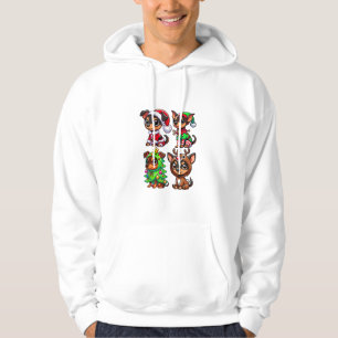 Miniature Pinscher Christmas Tree Santa Elf Costum Hoodie