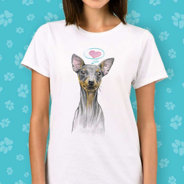 Miniature pinscher Cute Dog portrait with Heart T-Shirt (Creator Uploaded)