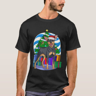 Miniature Pinscher Cute Santa Christmas Tree Decor T-Shirt