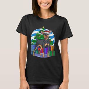 Miniature Pinscher Cute Santa Christmas Tree Decor T-Shirt