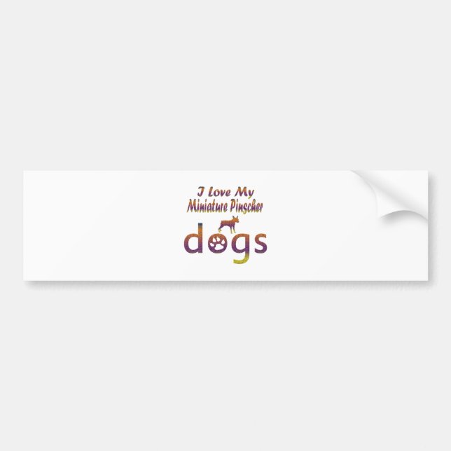 Miniature Pinscher designs Bumper Sticker (Front)