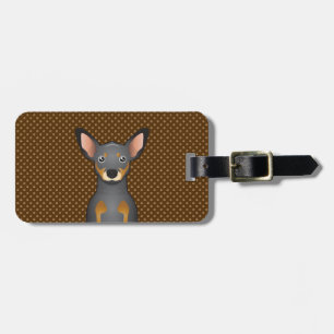 Miniature Pinscher Dog Cartoon Paws Luggage Tag