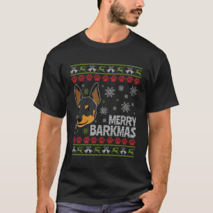 Miniature Pinscher Dog Gift Ugly Christmas Style T-Shirt