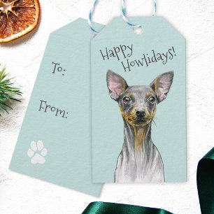Miniature Pinscher Dog Happy Howlidays Cute Puppy Gift Tags