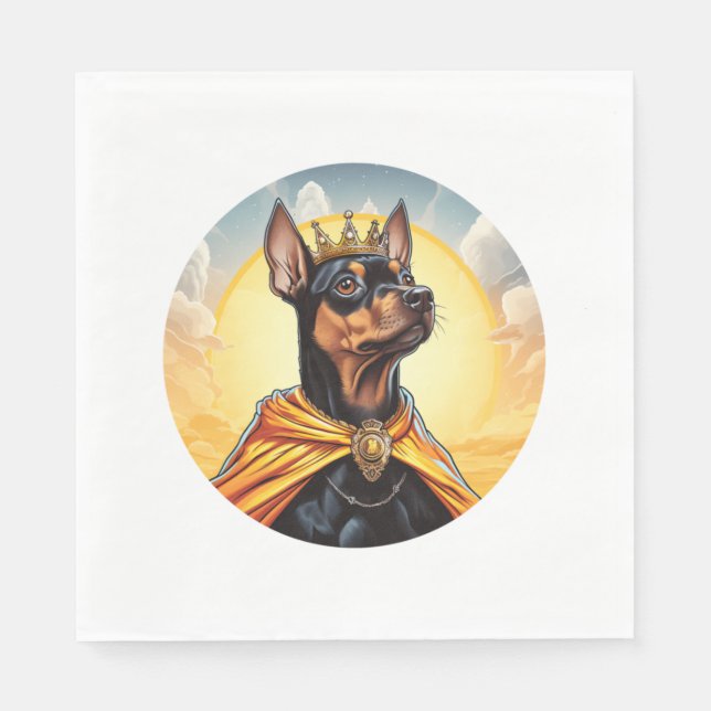 Miniature Pinscher Dog King   Napkin (Front)