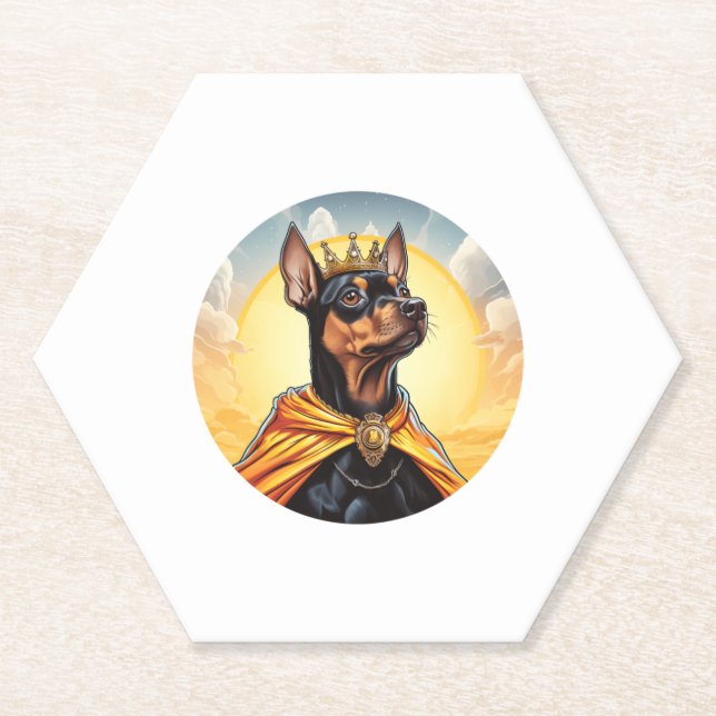 Miniature Pinscher Dog King   Paper Coaster (Front)