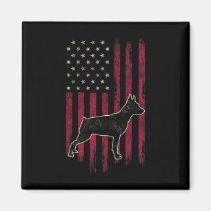 Miniature Pinscher Dog Lovers American Flag 4th Of Magnet