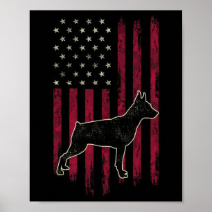 Miniature Pinscher Dog Lovers American Flag 4th Of Poster