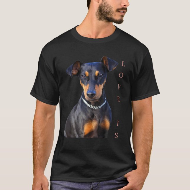 Miniature Pinscher Dog Mum Dad T Love Puppy Pet T-Shirt (Front)