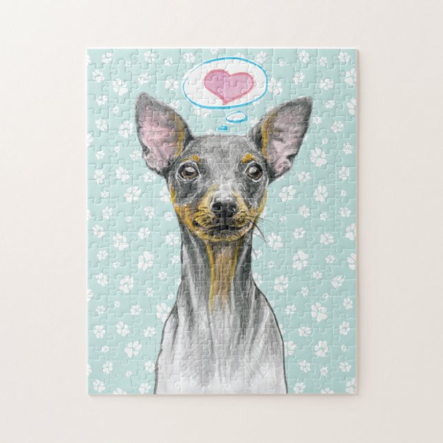 Miniature pinscher Dog portrait Cute puppy love Jigsaw Puzzle (Vertical)