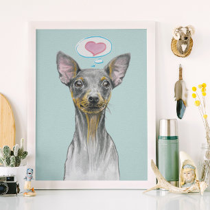 Miniature pinscher Dog portrait Cute puppy love Poster