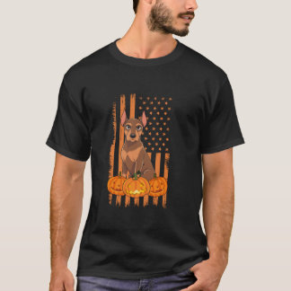 Miniature Pinscher Dog USA Flag Patriotic Hallowee T-Shirt