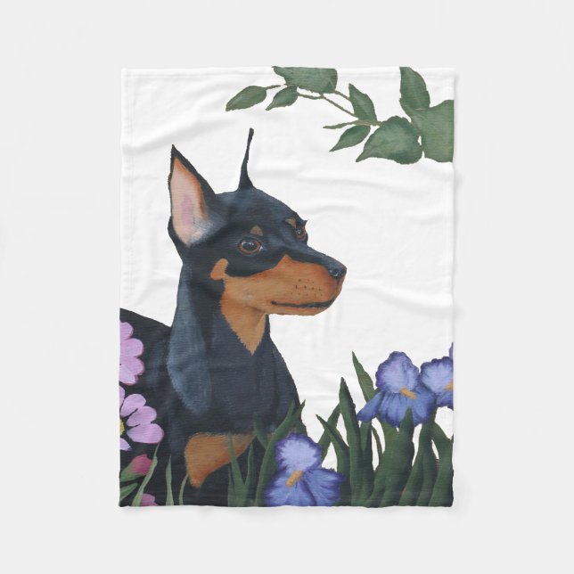 Miniature Pinscher Fleece Blanket (Front)