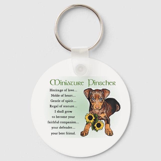 Miniature Pinscher Gifts Key Ring (Front)