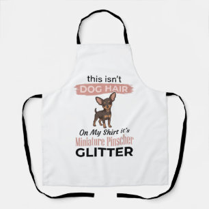Miniature Pinscher Glitter Funny Dog Shirt Design_ Apron